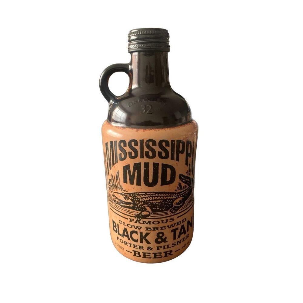 Pre Owned Mississippi Mud Black & Tan Porter & Pilsner EMPTY 32 Ounce Growler